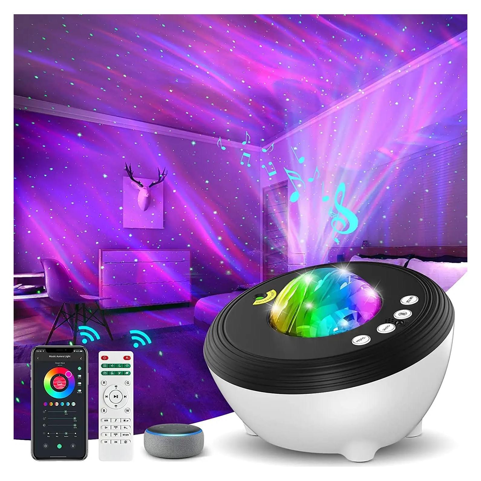 Proyector de Luz Nocturna Aurora SOMKTN con Bluetooth y Control Remoto