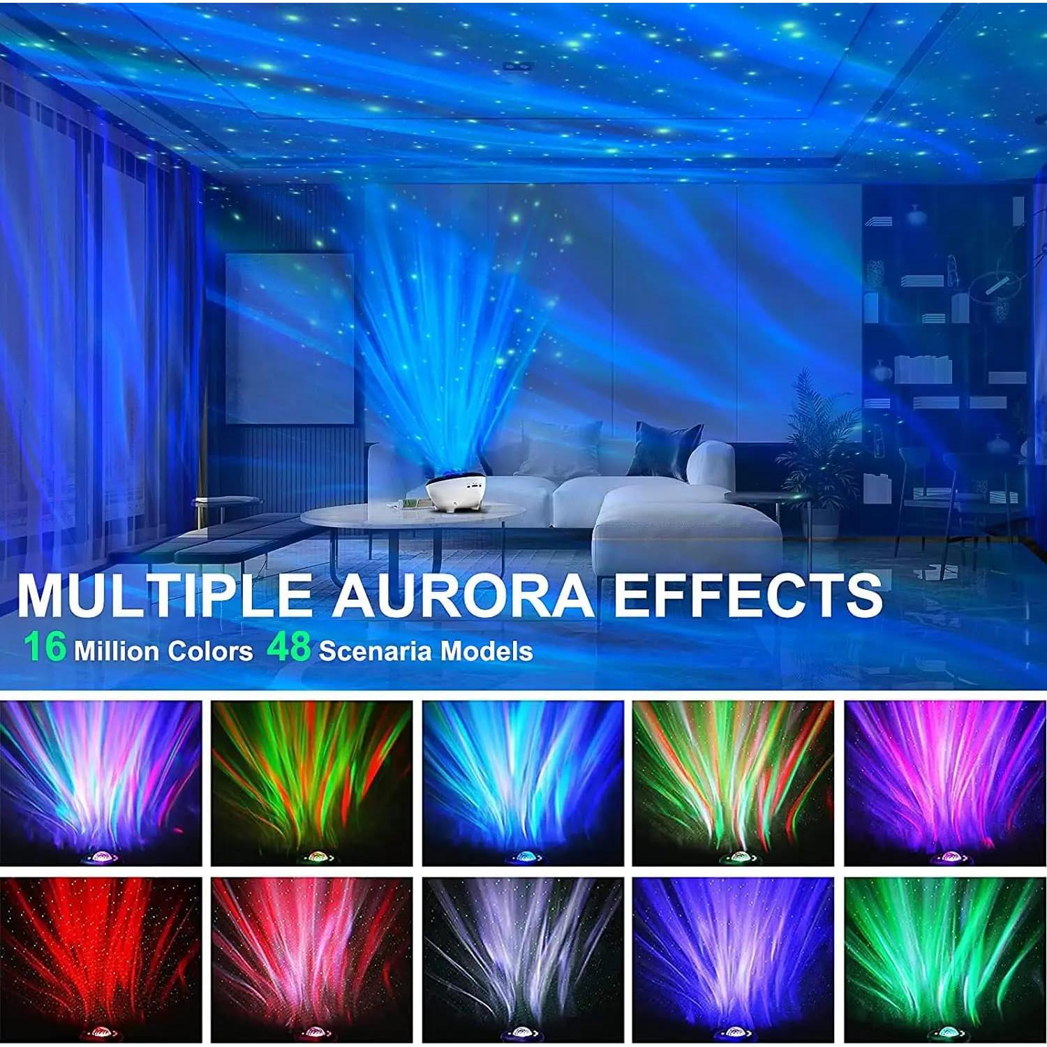 Proyector de Luz Nocturna Aurora SOMKTN con Bluetooth y Control Remoto