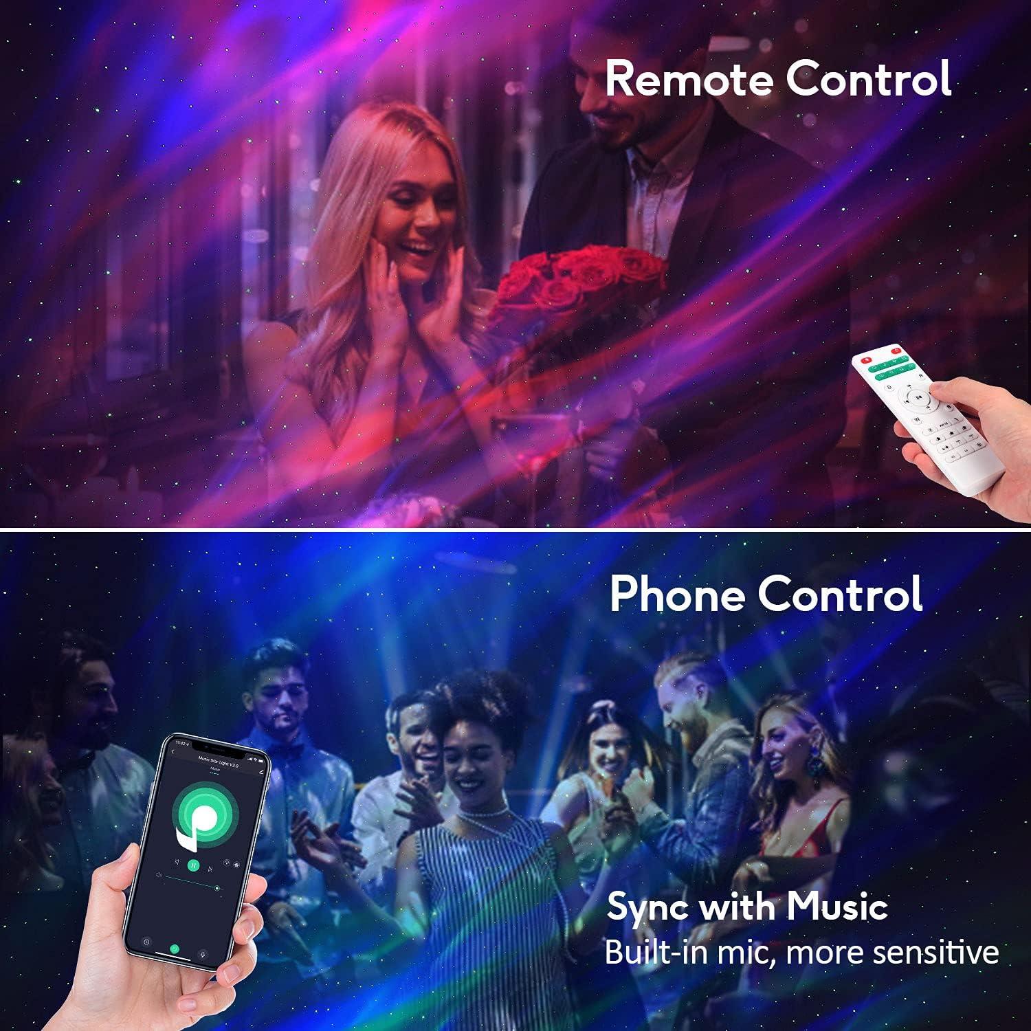 Proyector de Luz Nocturna Aurora SOMKTN con Bluetooth y Control Remoto