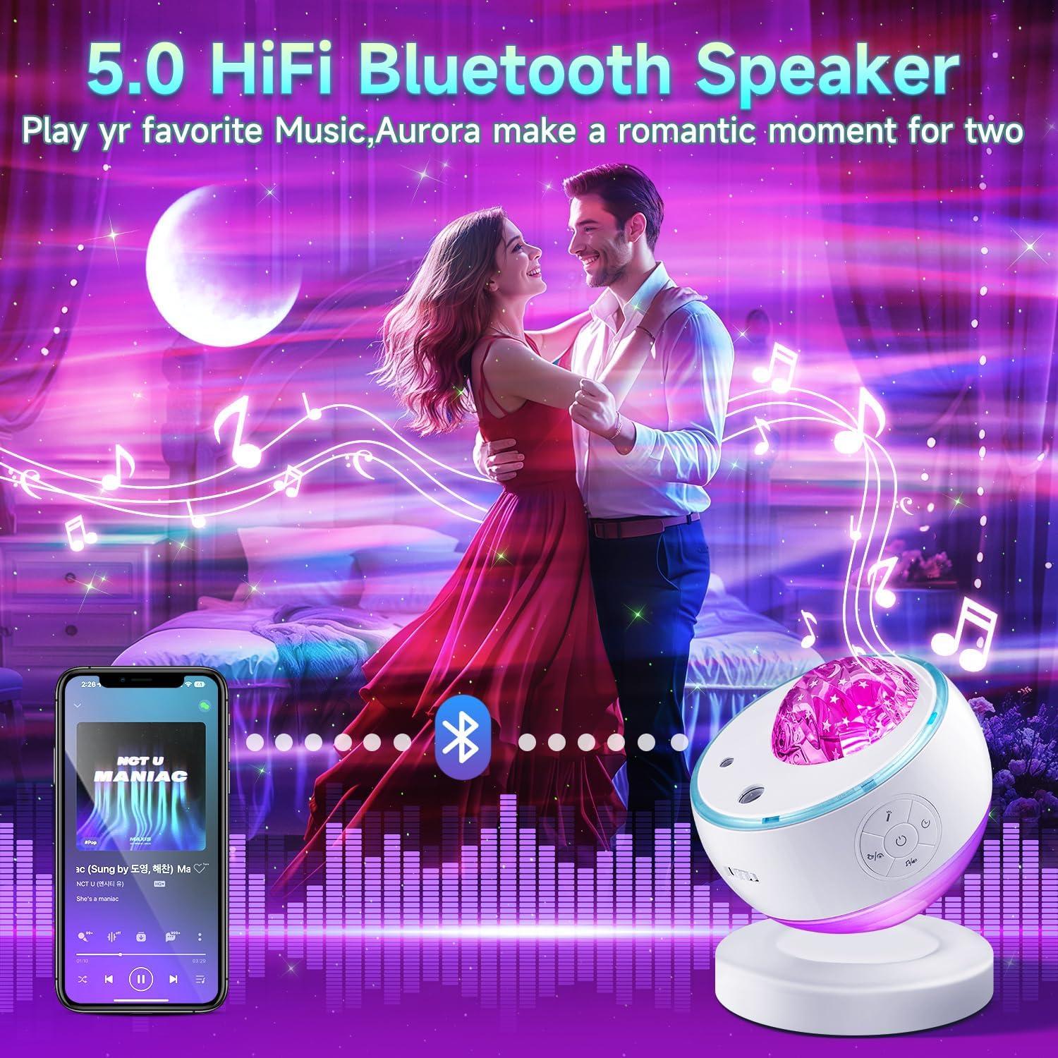 Proyector de Luz Aurora TK WH-E24, 16 Colores y Bluetooth