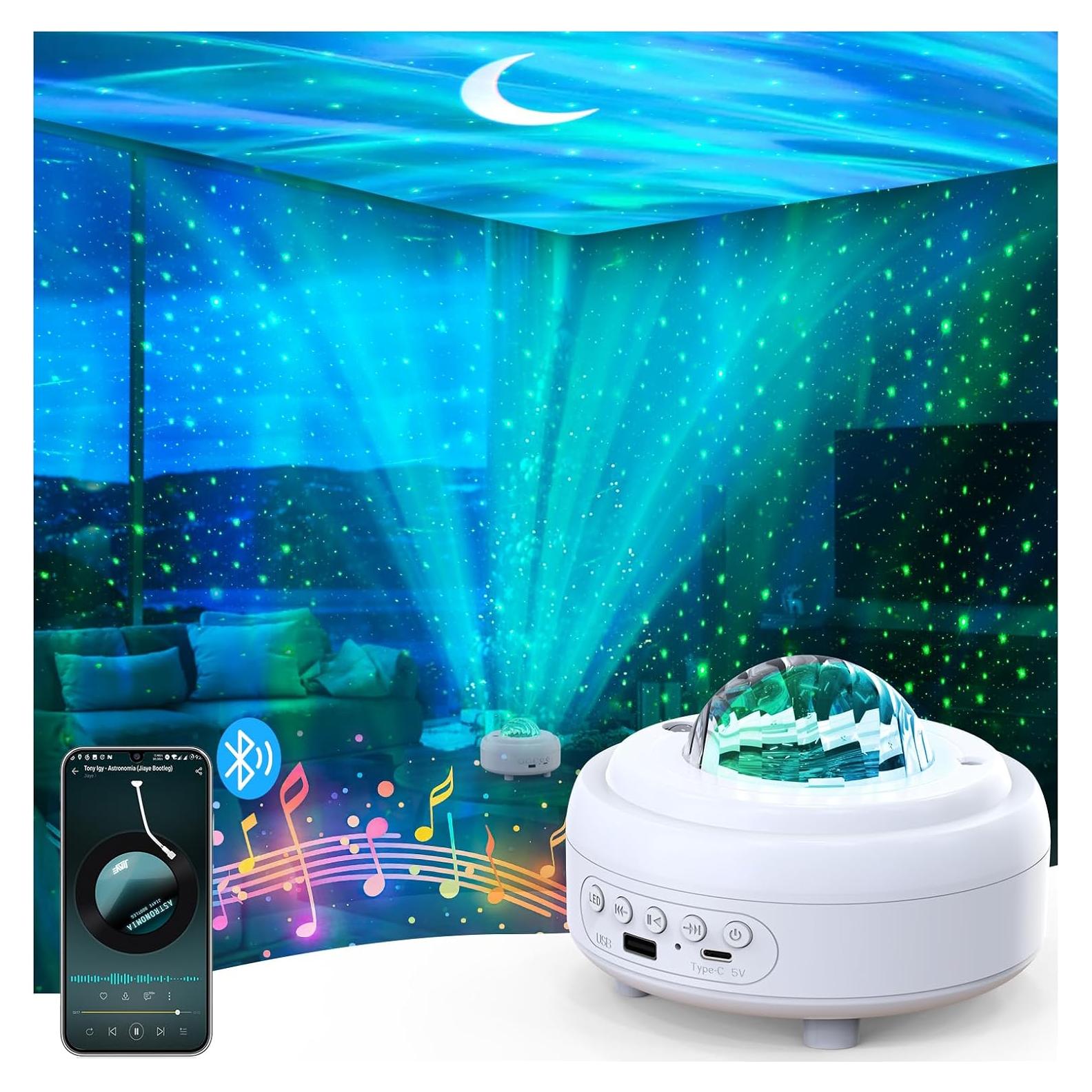 Proyector de Estrellas y Auroras HUMIIEYE DY105 con Altavoz Bluetooth