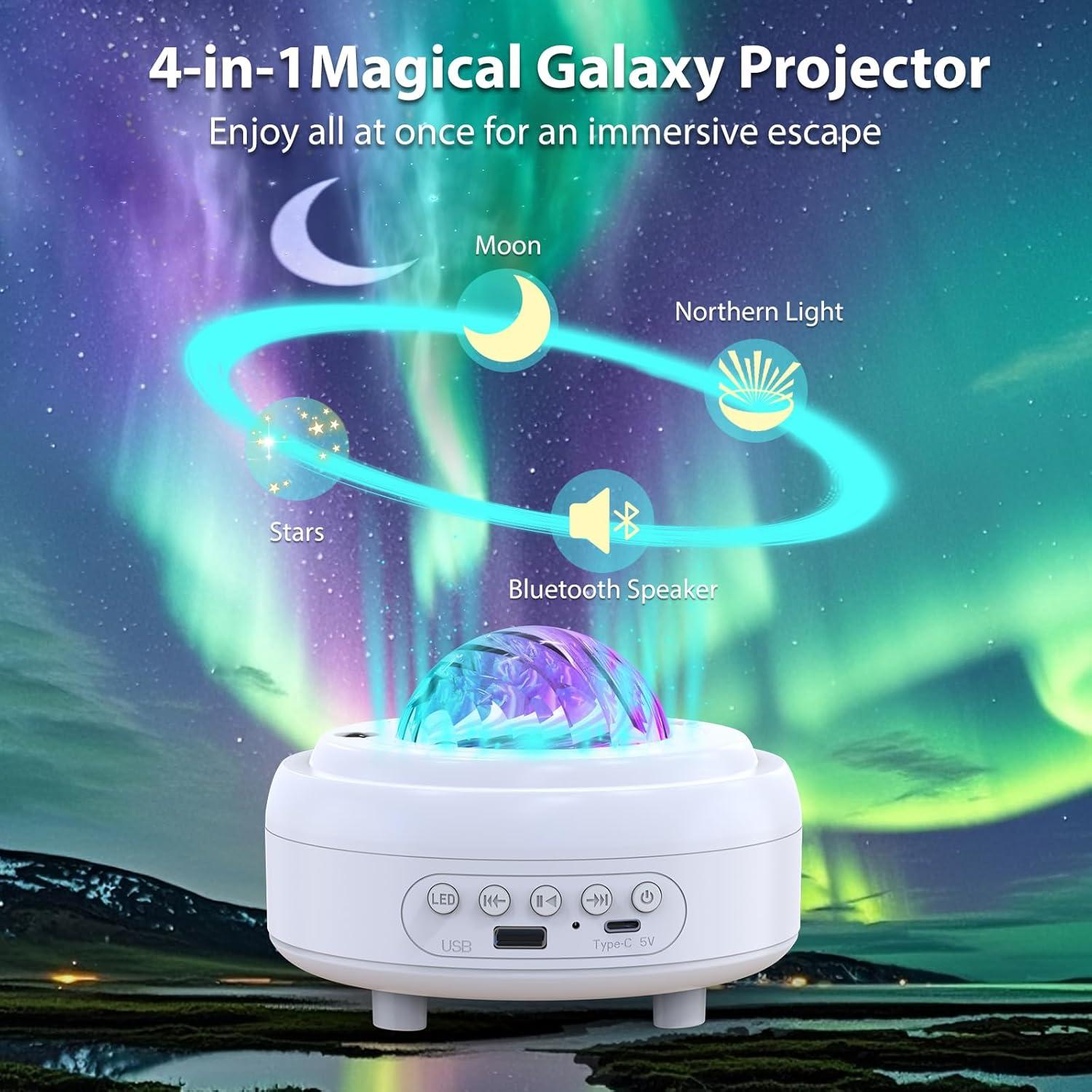 Proyector de Estrellas y Auroras HUMIIEYE DY105 con Altavoz Bluetooth