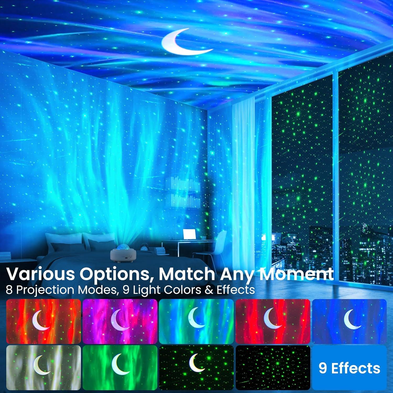 Proyector de Estrellas y Auroras HUMIIEYE DY105 con Altavoz Bluetooth