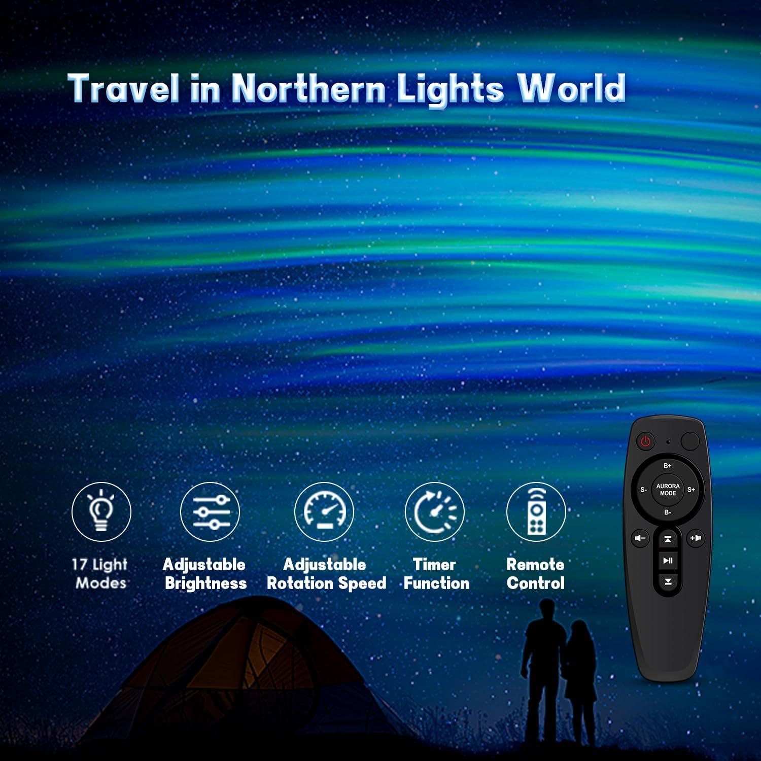Proyector de Auroras Boreales BJ01H con Ruido Blanco y Control Remoto