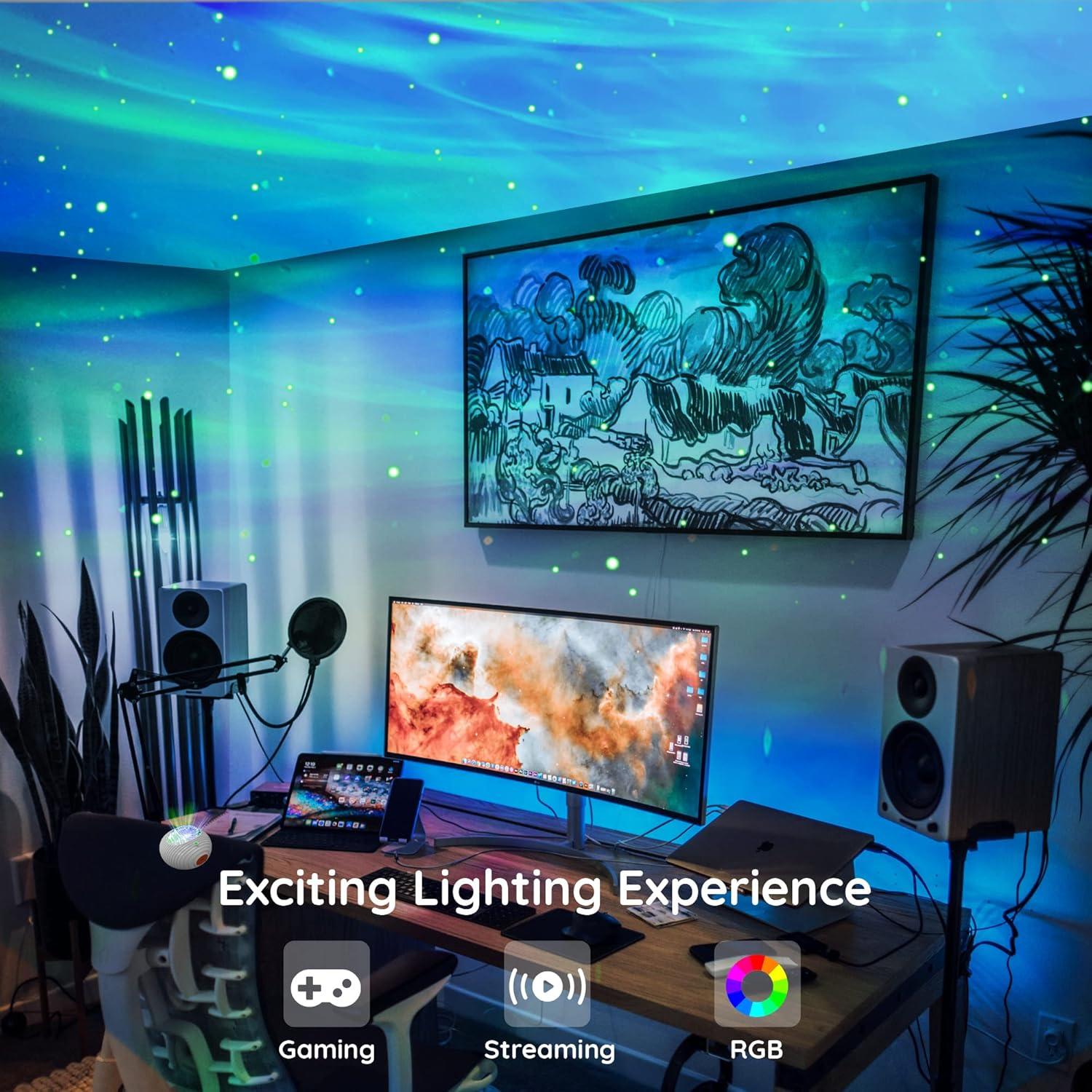 Proyector de Luz Aurora Lumoonosity - Efecto 2 en 1, 13 Colores