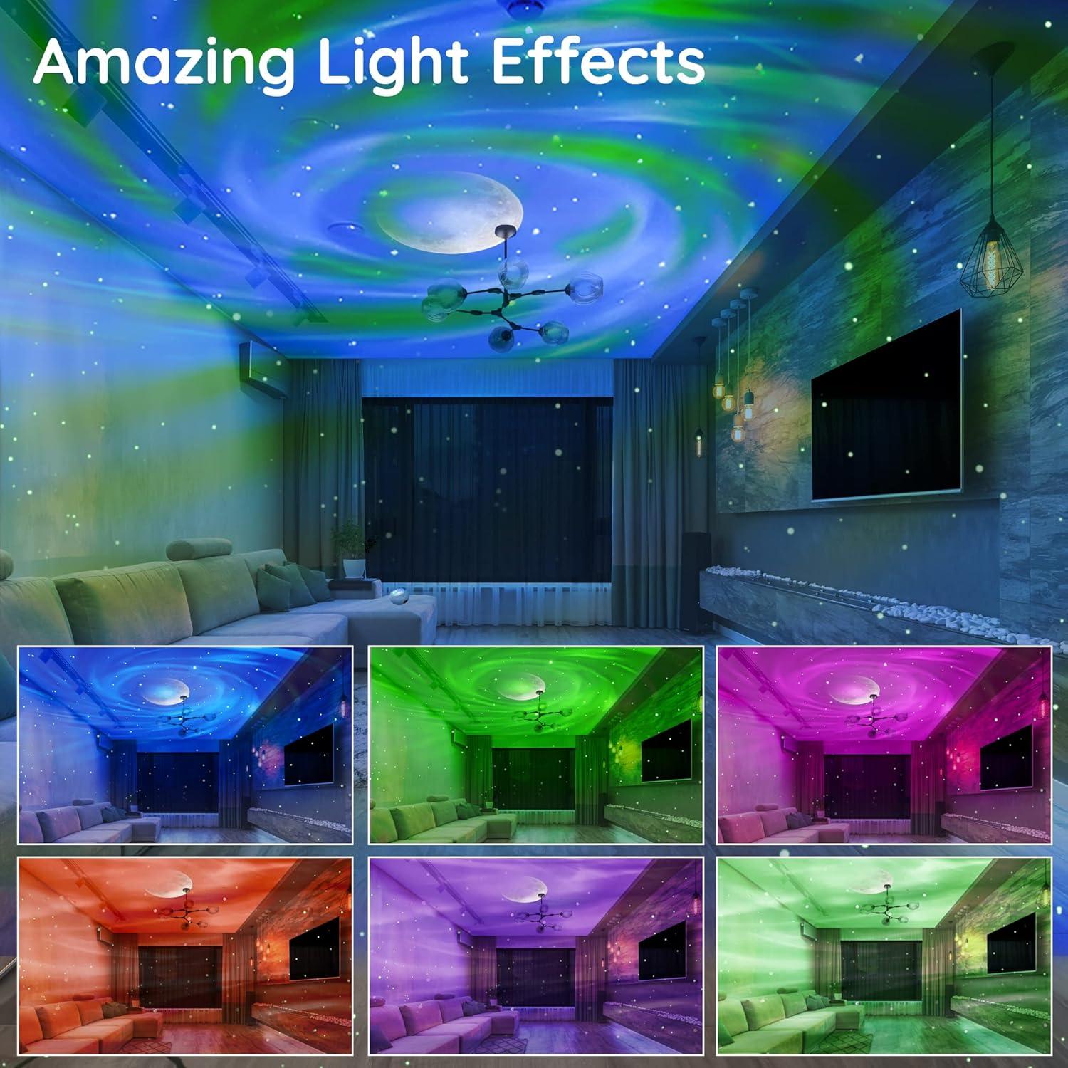 Proyector de Luz Aurora Lumoonosity - Efecto 2 en 1, 13 Colores