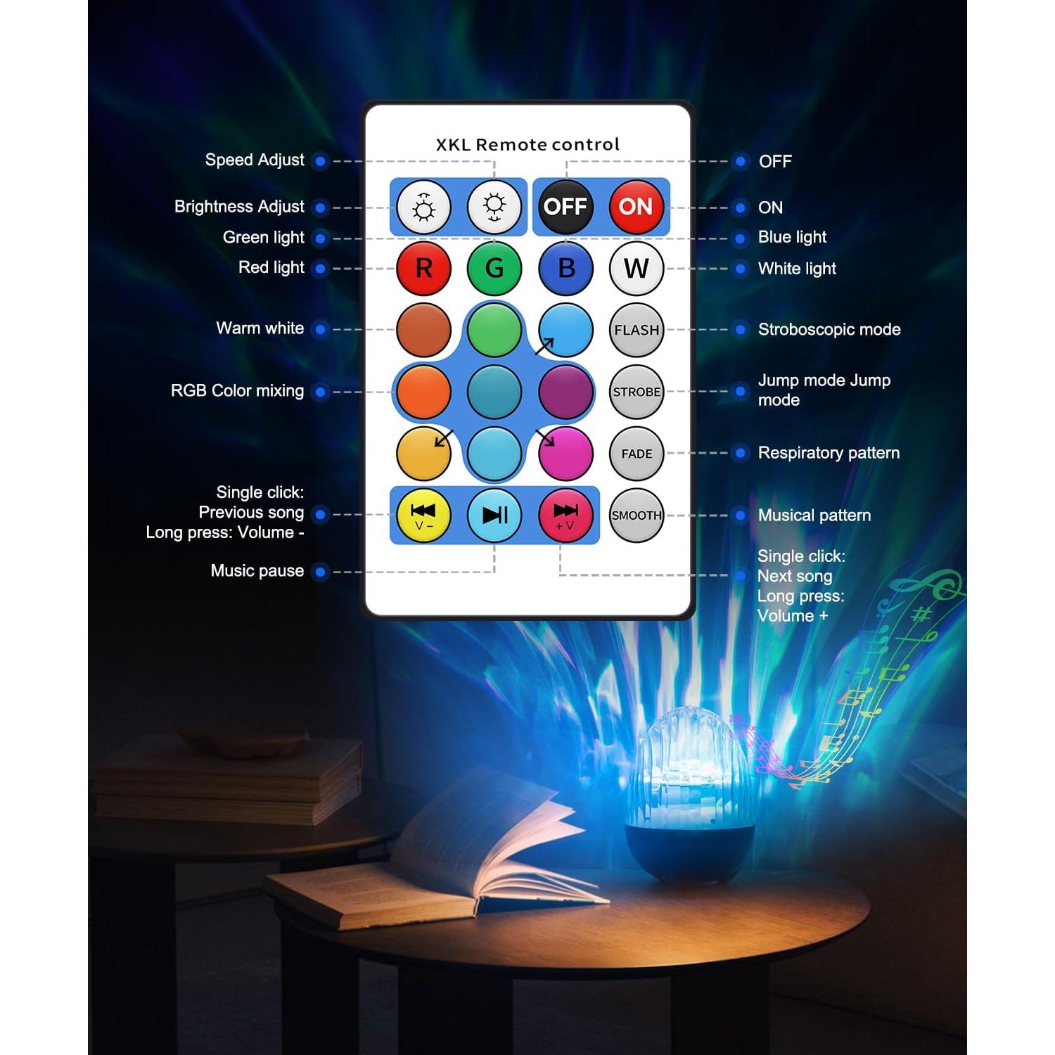 Proyector de Luz Aurora Fussion UGL25032401 con Altavoz Bluetooth