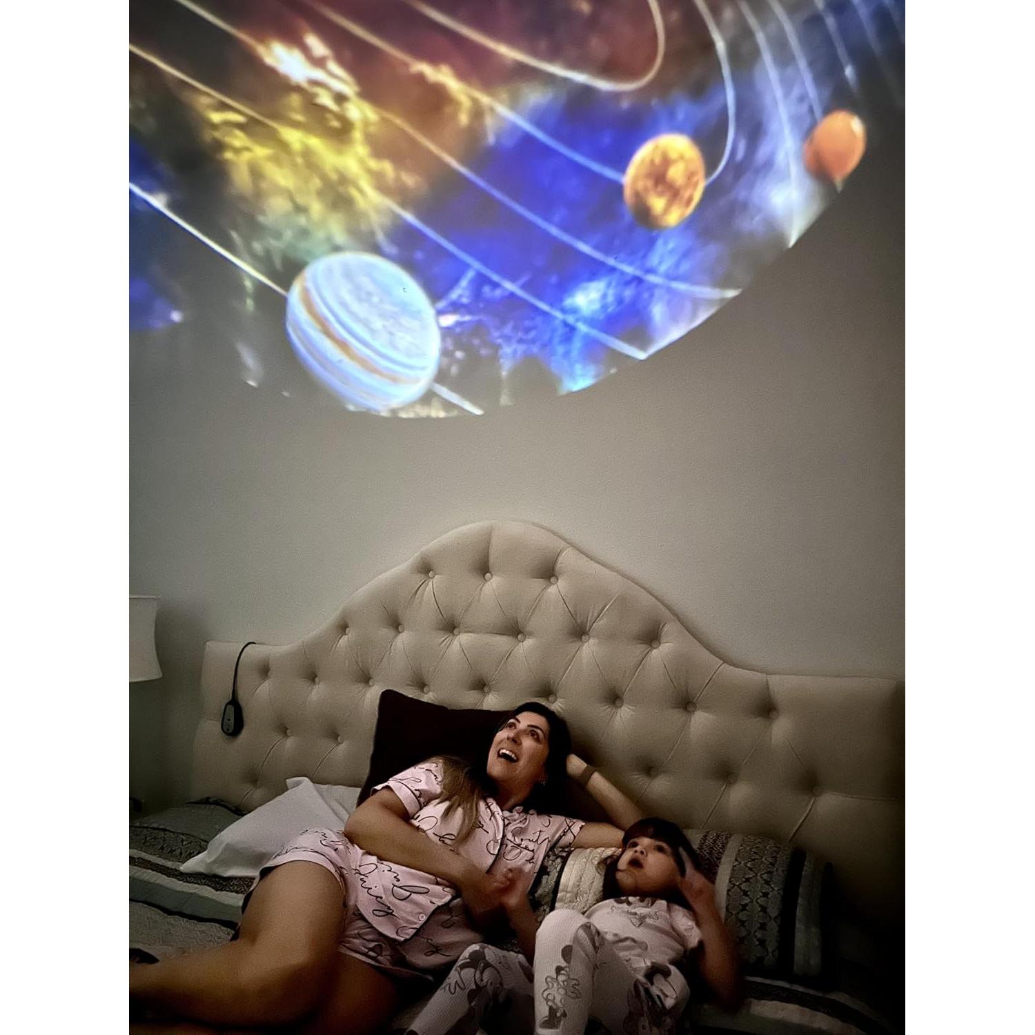 Proyector de Galaxia Lumi con 12 Discos HD y Rotación 360°