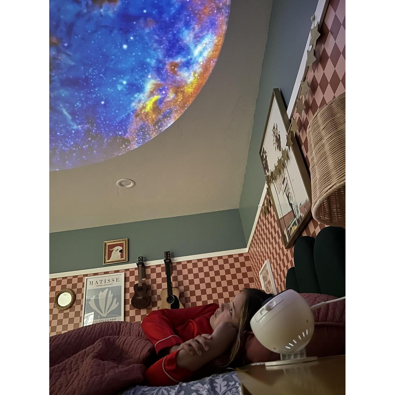 Proyector de Galaxia Lumi con 12 Discos HD y Rotación 360°