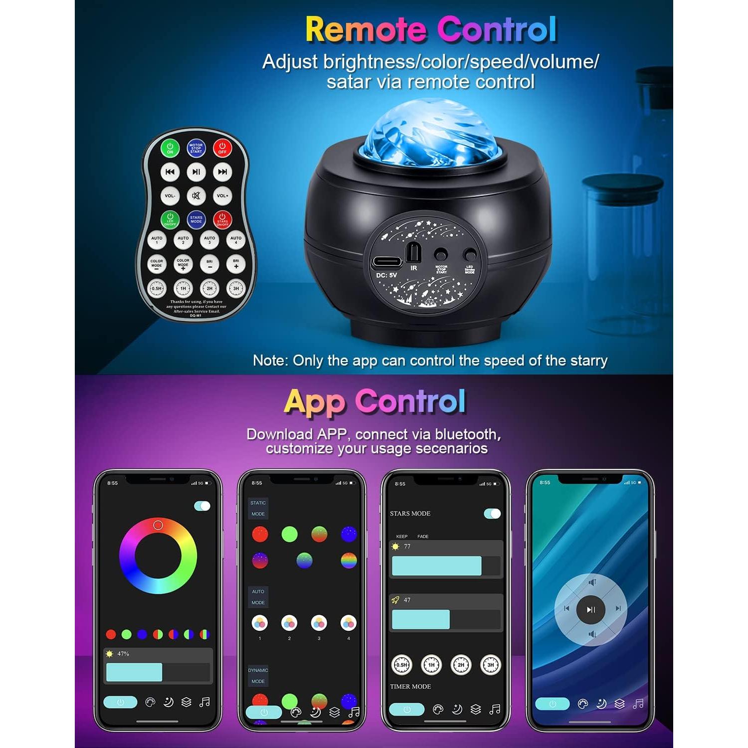 Proyector de Estrellas Aimeizi DQ-M2 con Control Remoto y APP