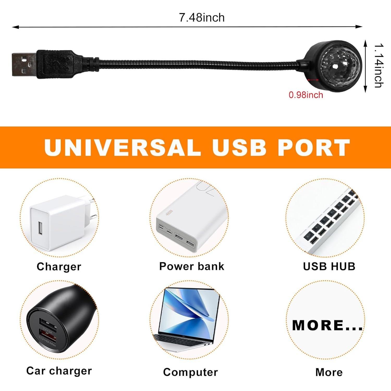 Proyector de Luz Nocturna Estrella USB Dickno 2 PCS