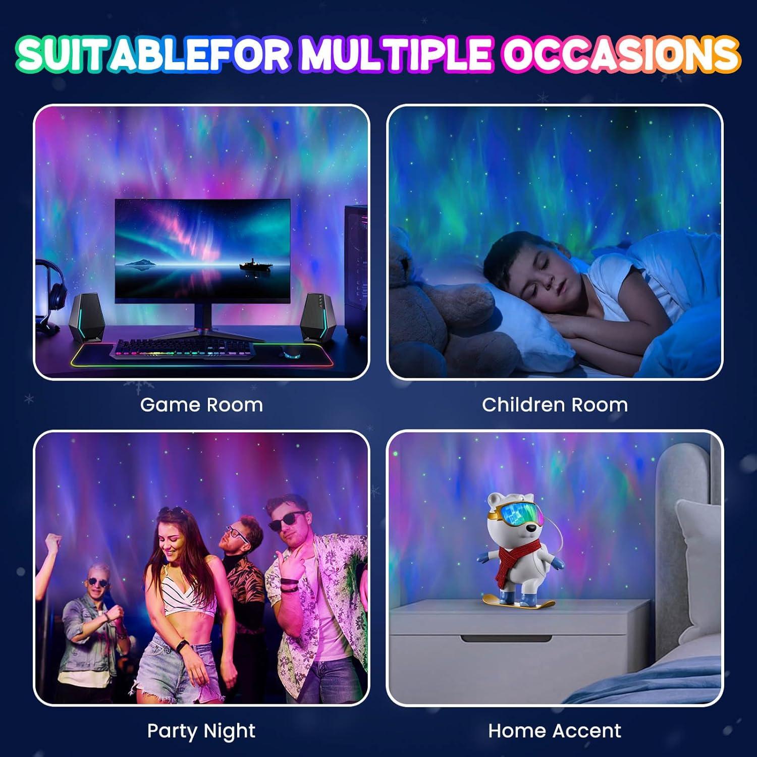 Proyector de Luz Aurora Vibelum HOM217 - Luz Nocturna LED 14.5x17 cm