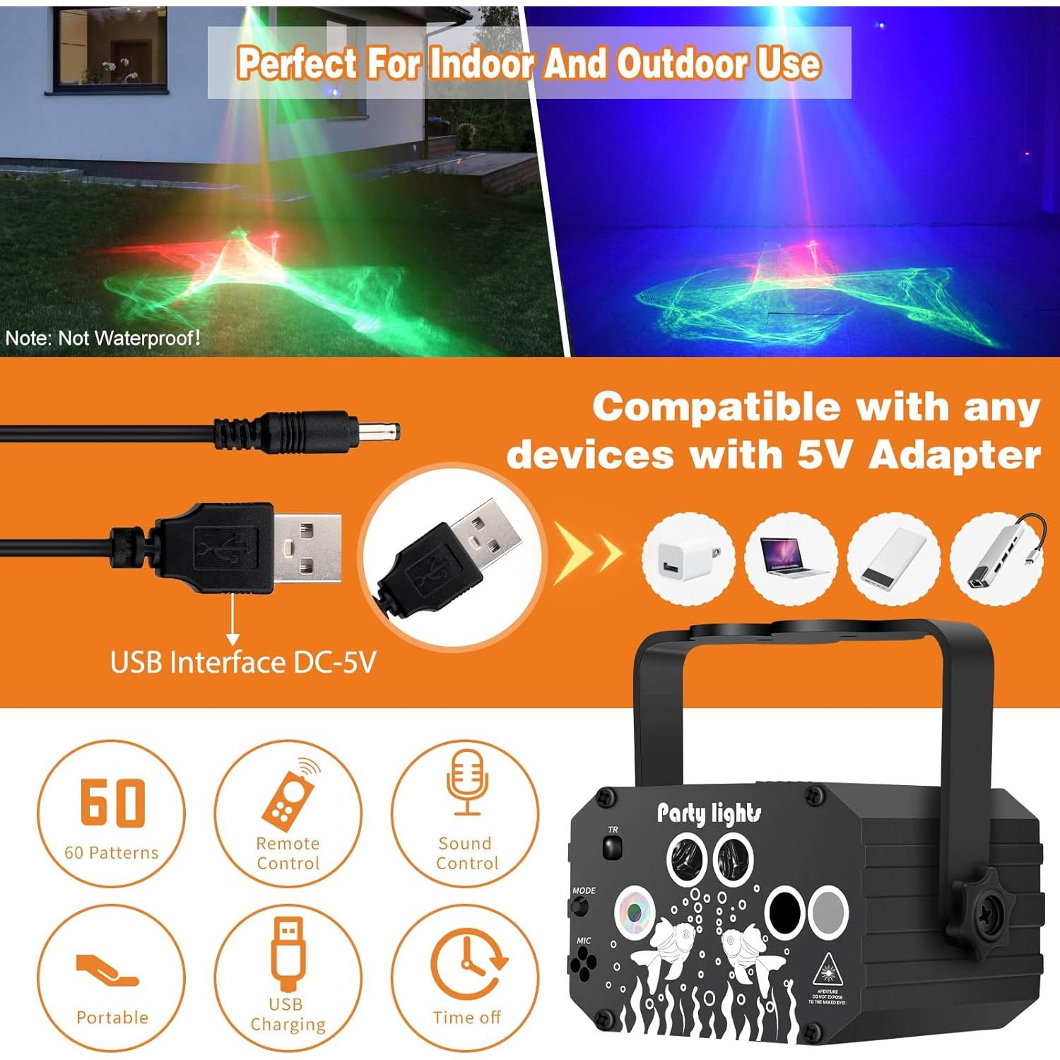 Luces de Fiesta DJ HUIZHOU DQ-R90L LED RGB USB Control Remoto