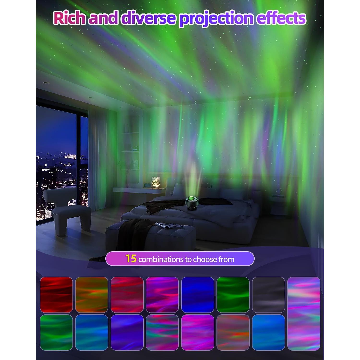 Proyector de Auroras Boreales FLITI con Bluetooth y Temporizador