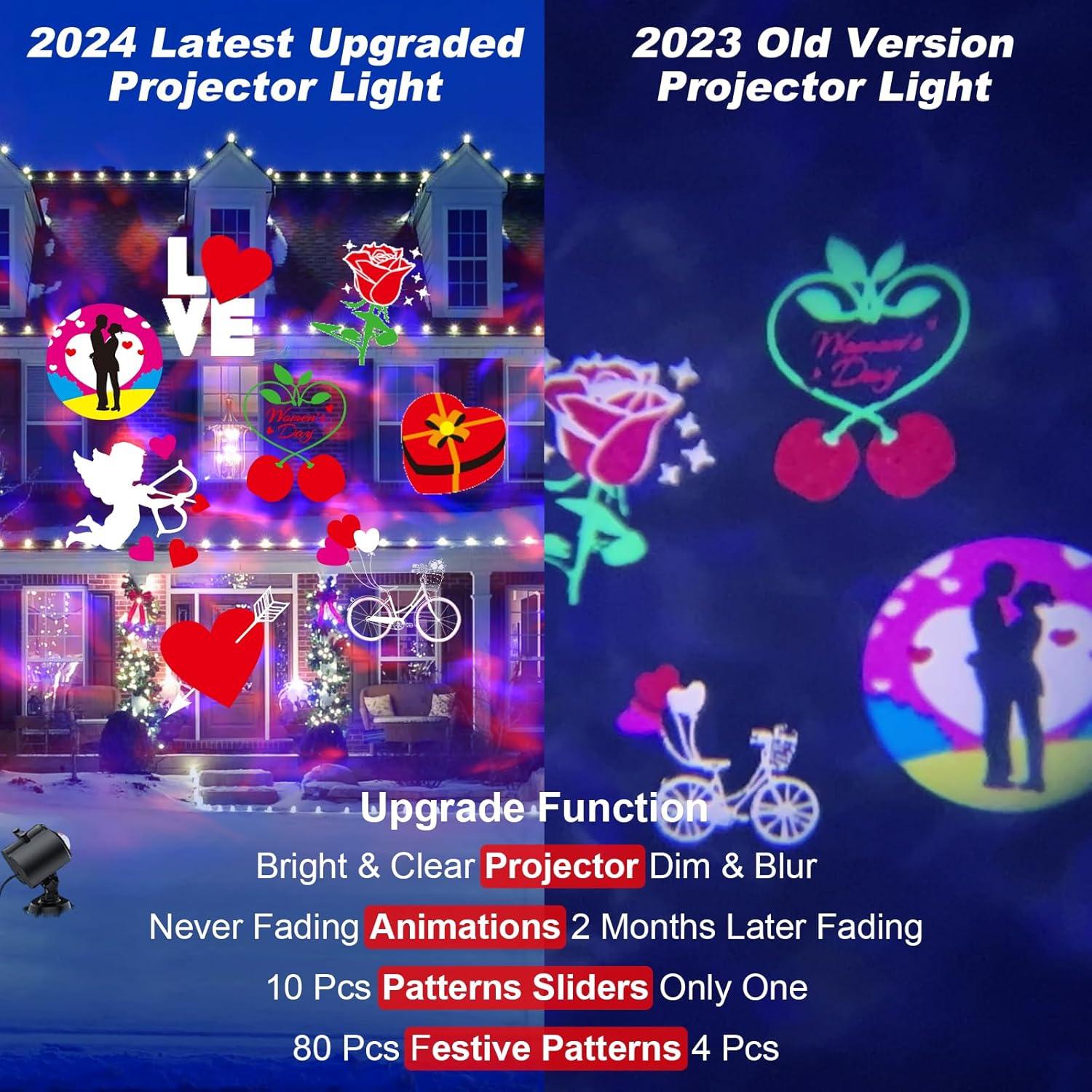 Proyector de Luces Decorativas FLITI San Valentín 2024 80 Patrones