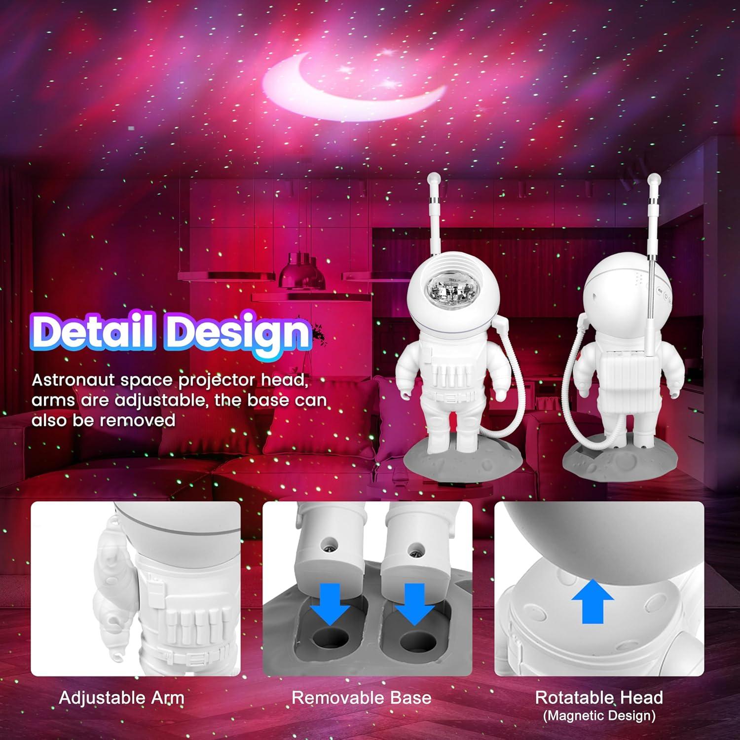 Proyector de Estrellas LBTP Astronauta con Control Remoto 360°