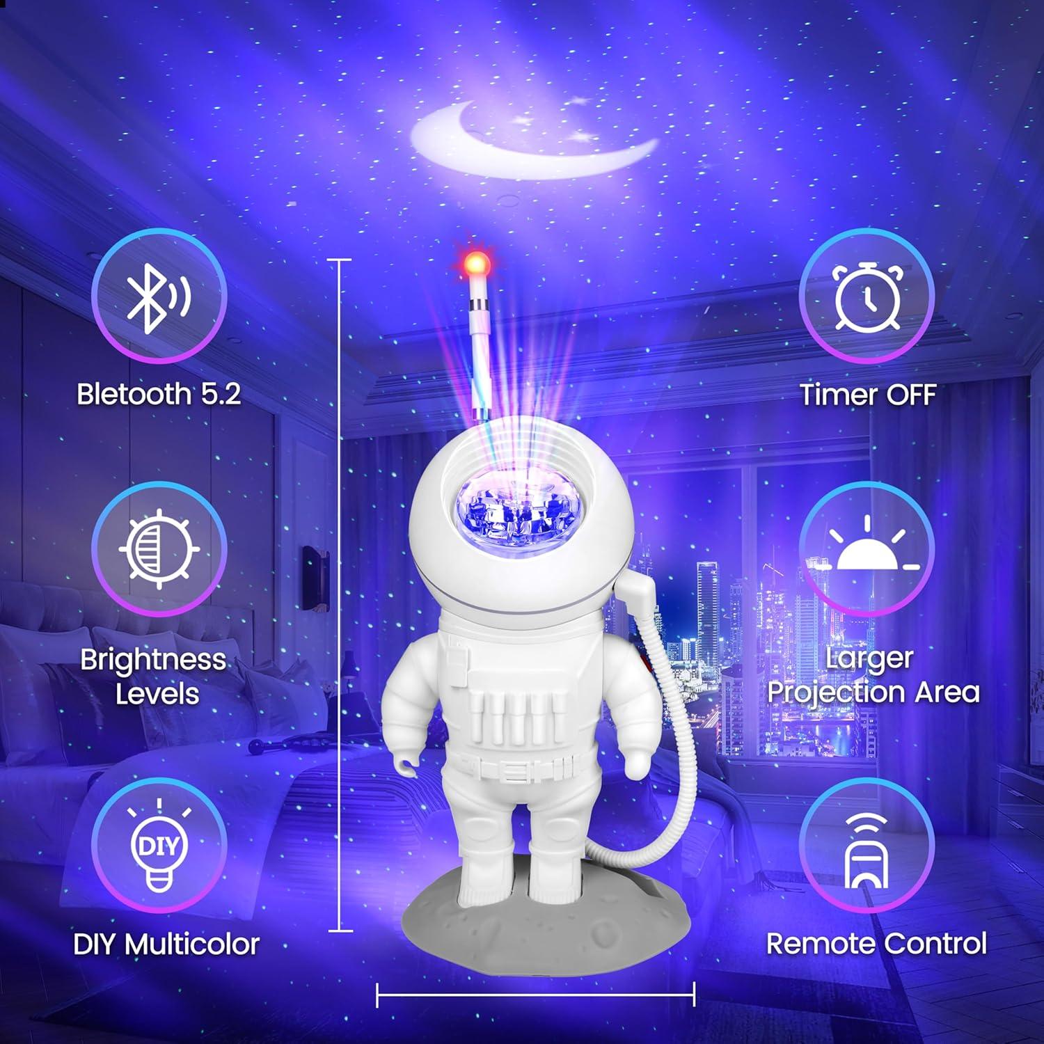 Proyector de Estrellas LBTP Astronauta con Control Remoto 360°