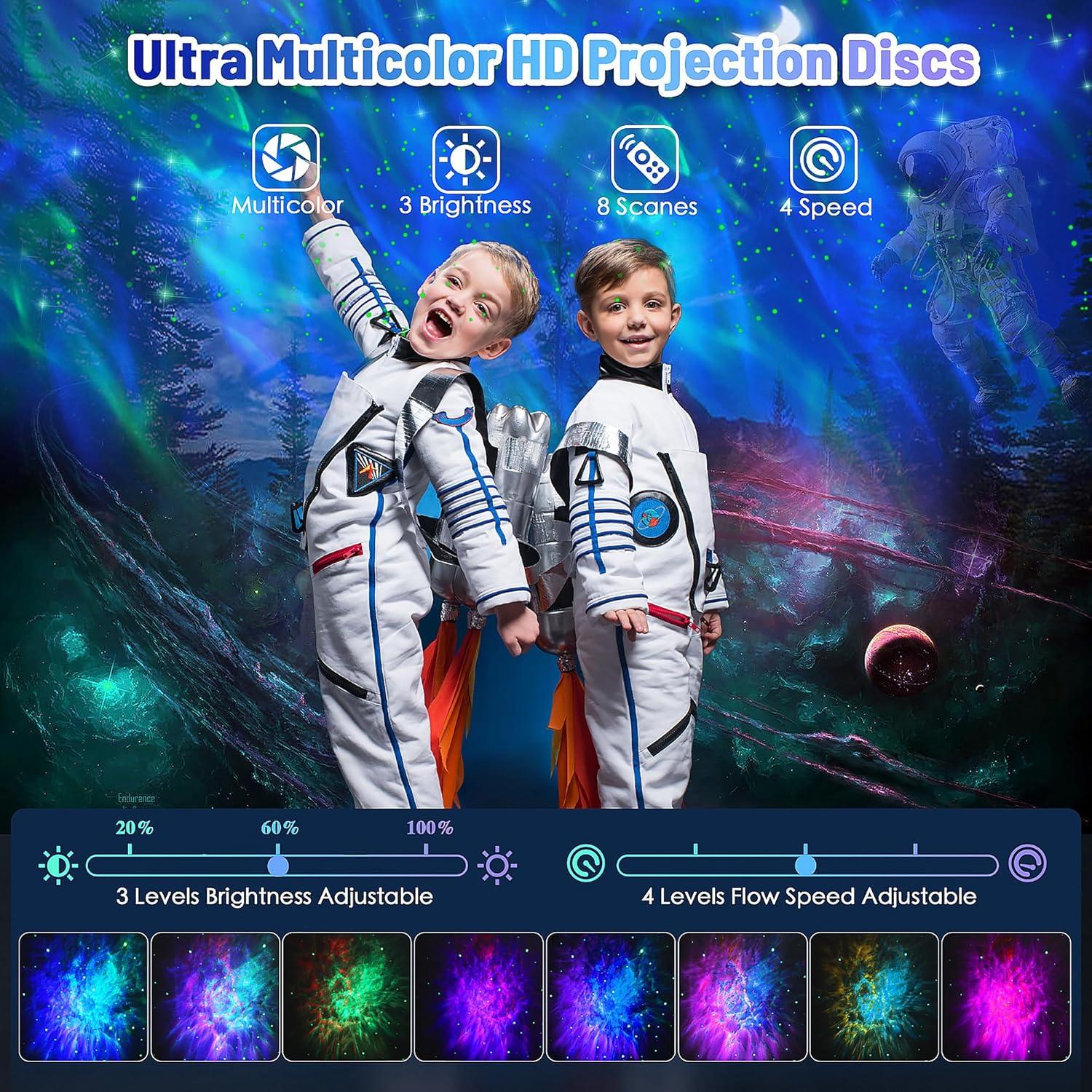 Proyector Galáctico KIMHY Astronauta Luz Nocturna 8 Colores