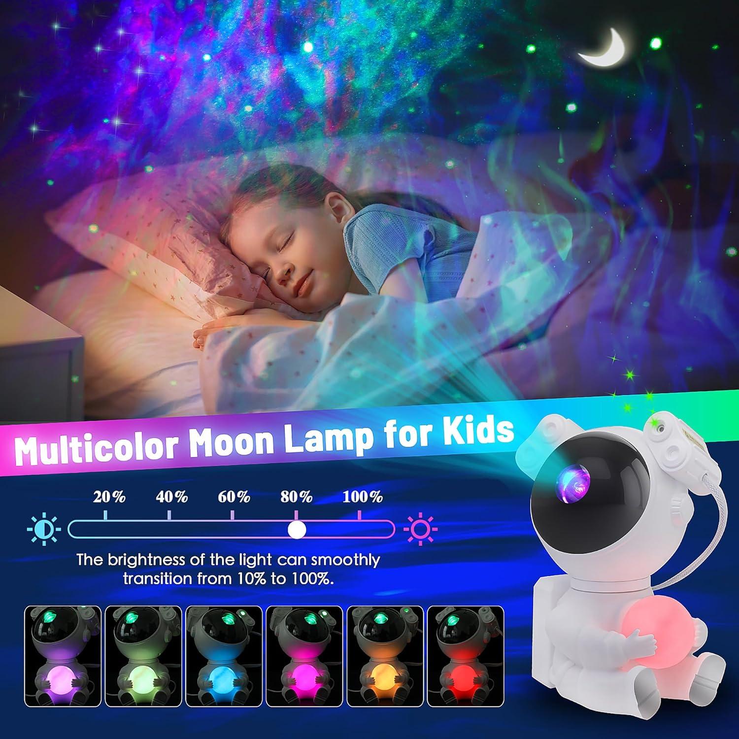 Proyector Galáctico KIMHY Astronauta Luz Nocturna 8 Colores