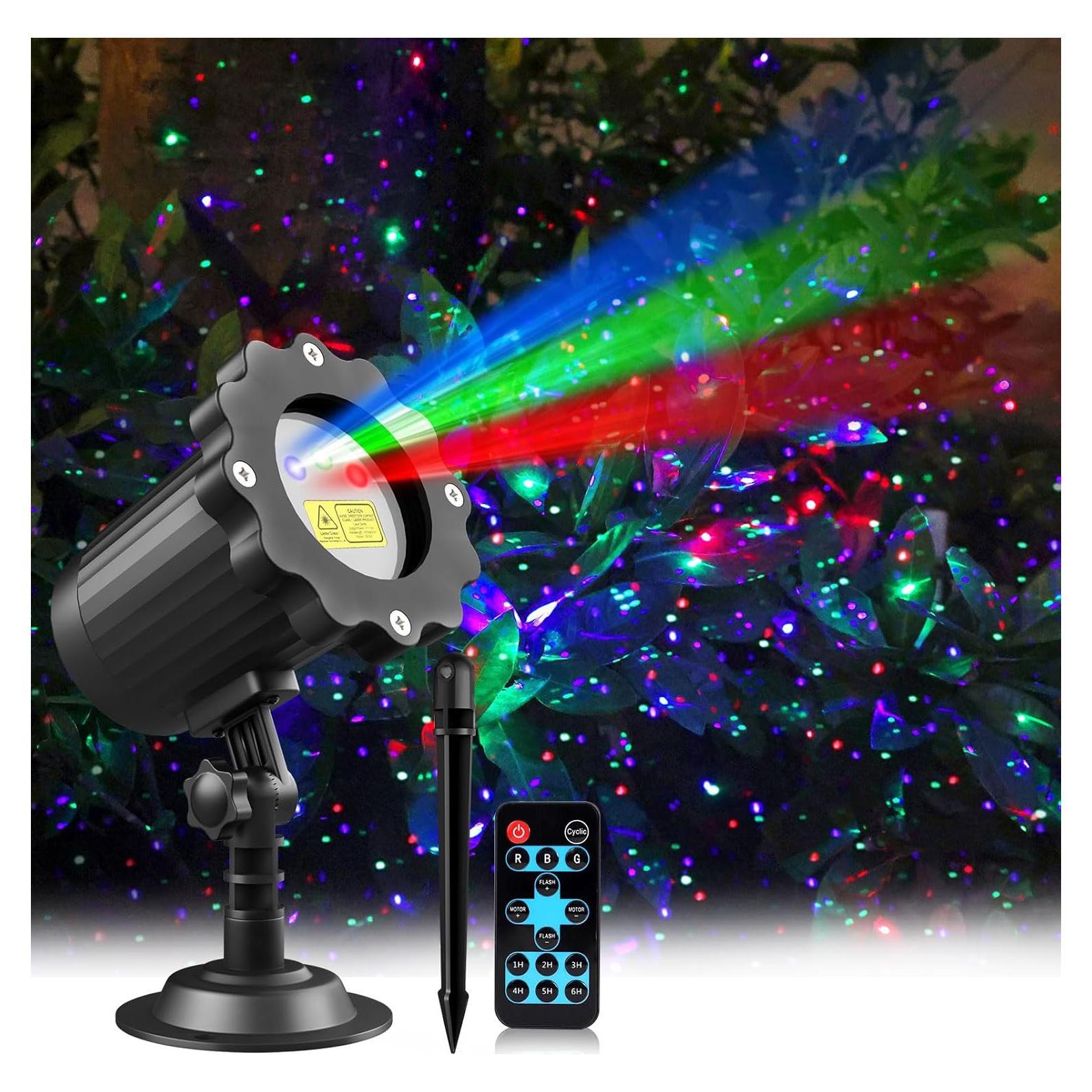 Proyector Láser RGB Firefly Impermeable para Exteriores 12 Efectos