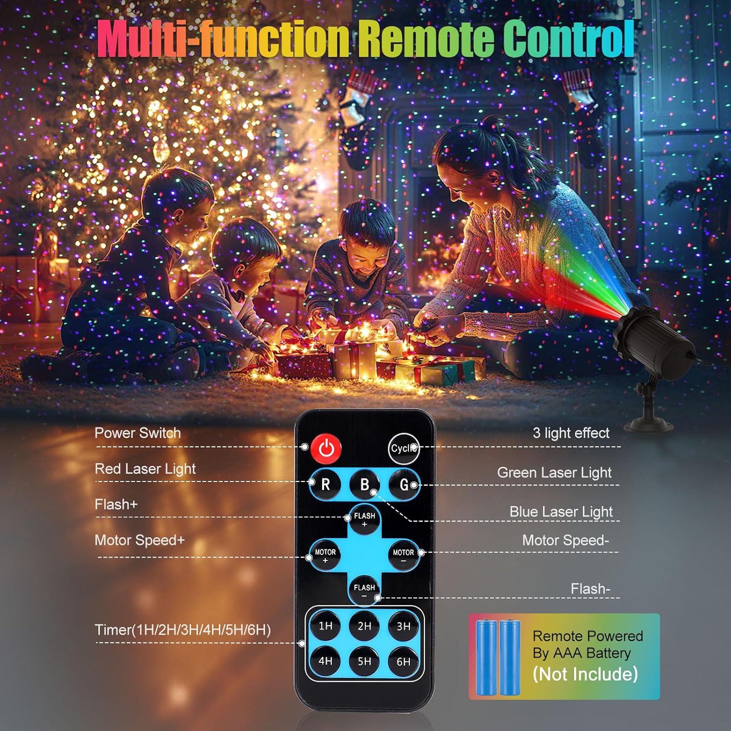 Proyector Láser RGB Firefly Impermeable para Exteriores 12 Efectos