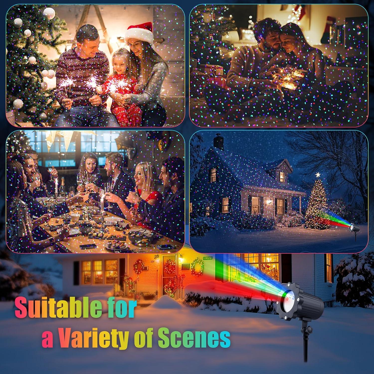 Proyector Láser RGB Firefly Impermeable para Exteriores 12 Efectos