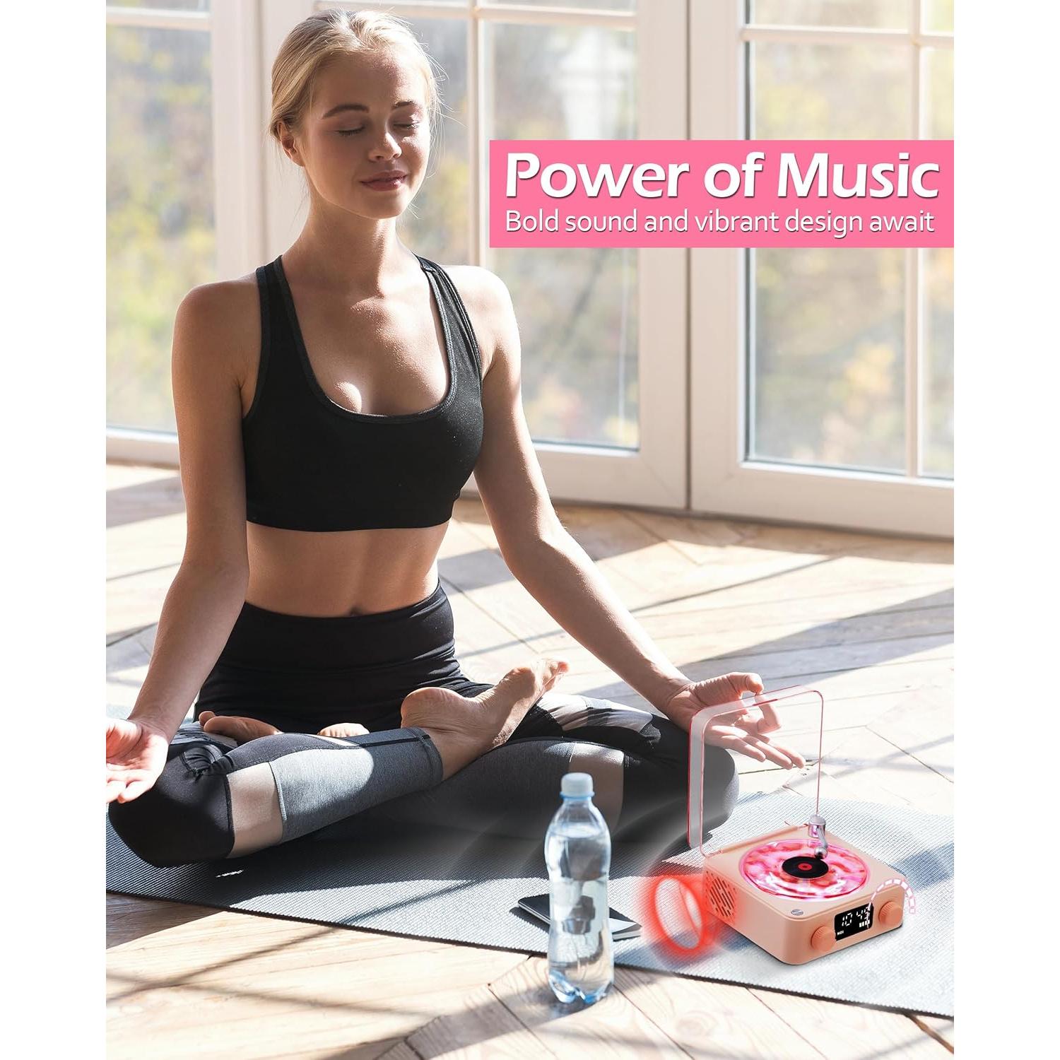 Altavoz Bluetooth Atmosférico Rosa con Luz Nocturna y Sonidos Naturales