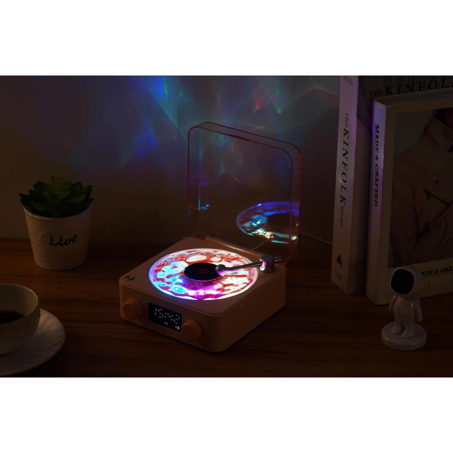 Altavoz Bluetooth Atmosférico Rosa con Luz Nocturna y Sonidos Naturales
