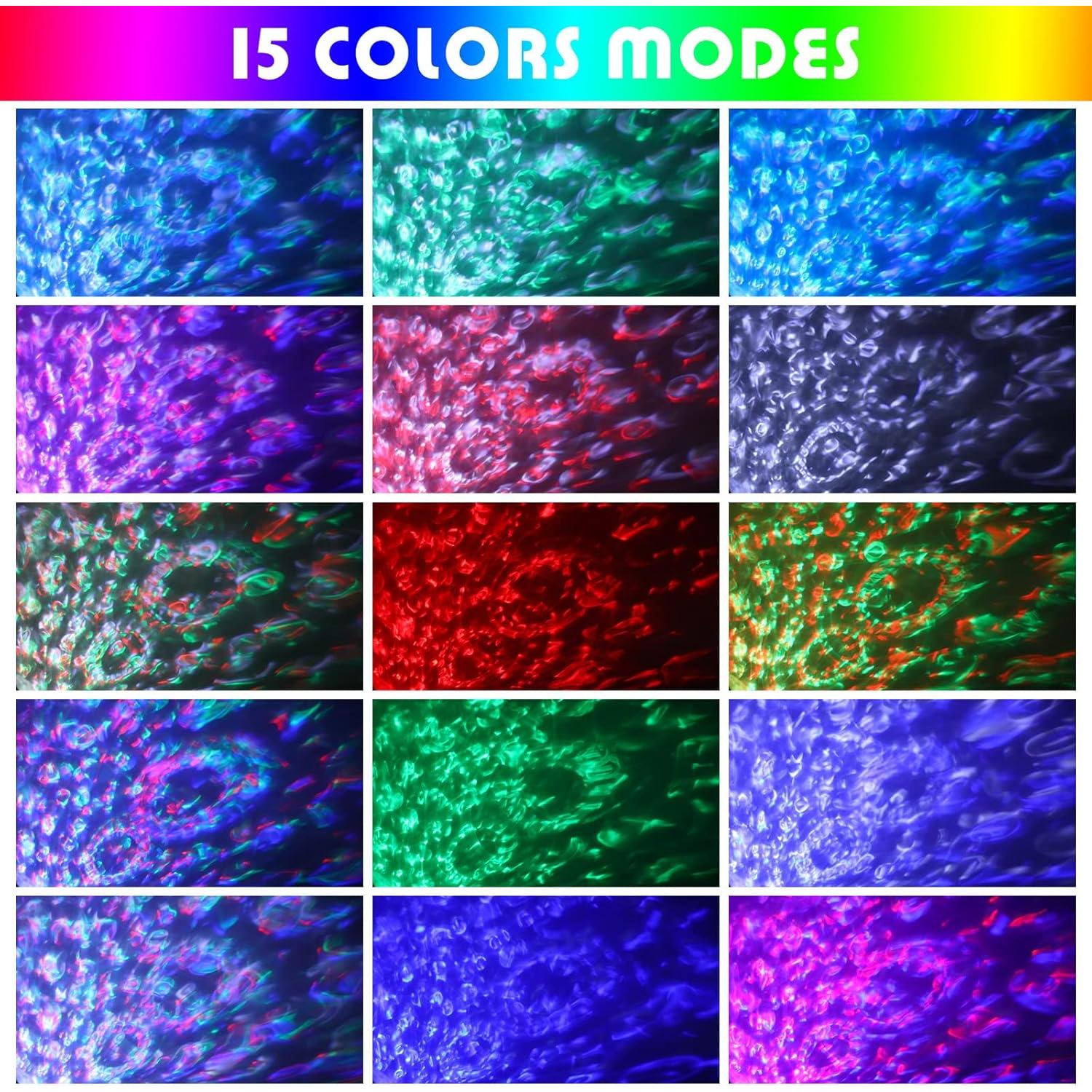 Proyector de Luz de Agua Ocean Wave Preboun 15 Colores LED