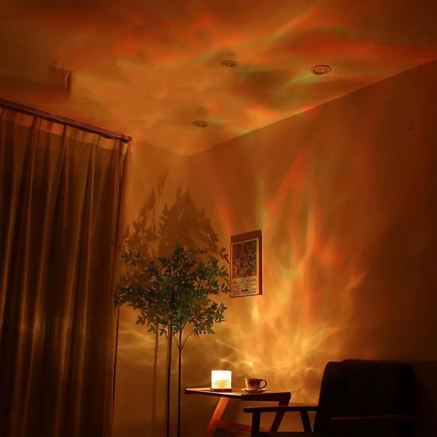 Proyector de Olas del Océano ZLDYPINK - Lámpara Cubo 16 Colores