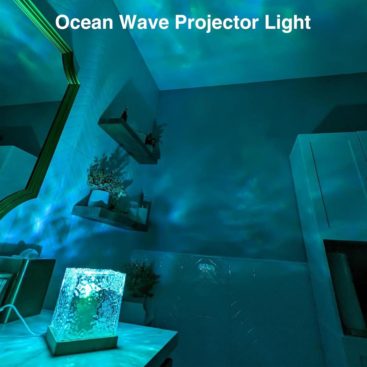 Proyector de Olas del Océano ZLDYPINK - Lámpara Cubo 16 Colores