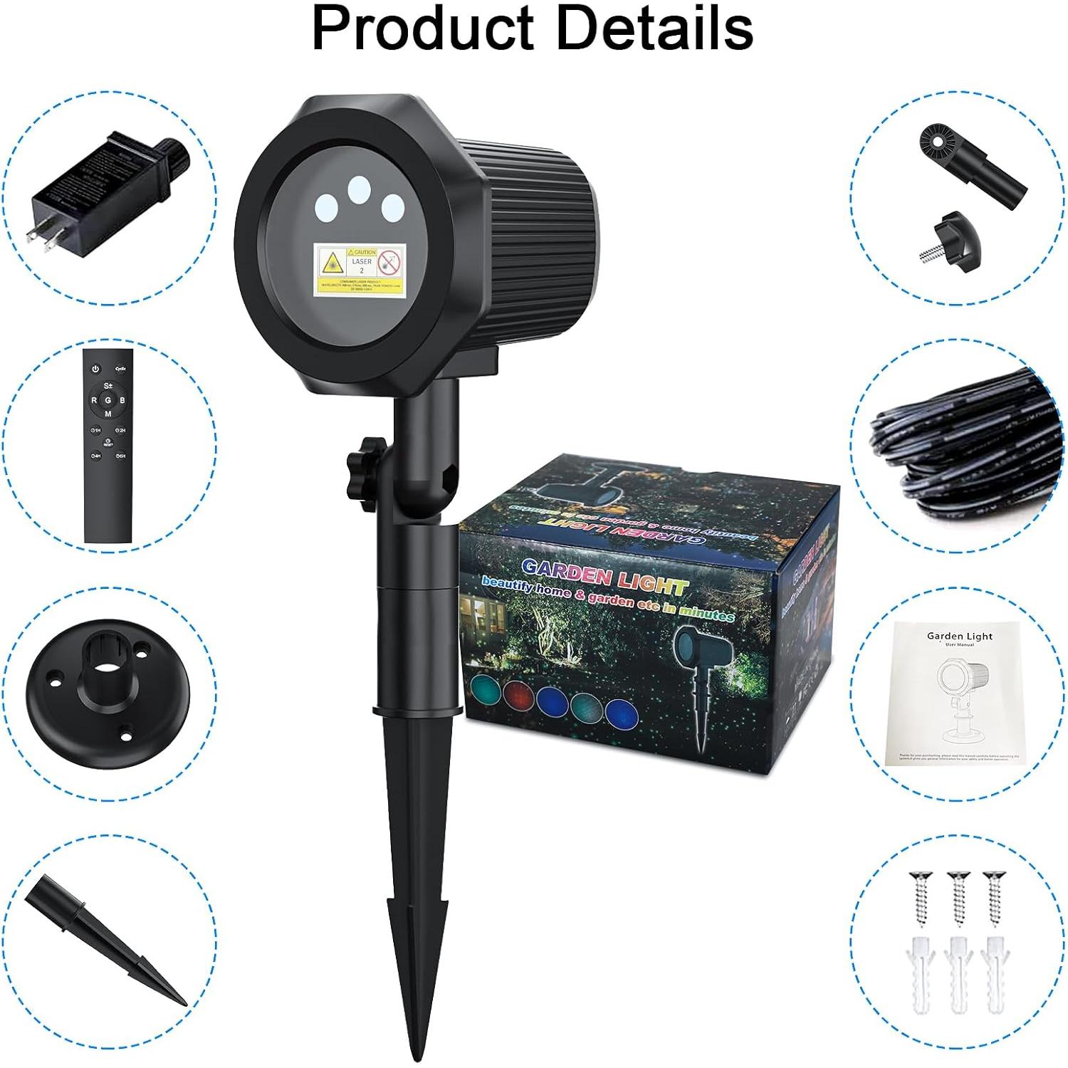 Proyector de Luces de Jardín Firefly RGB con Control Remoto