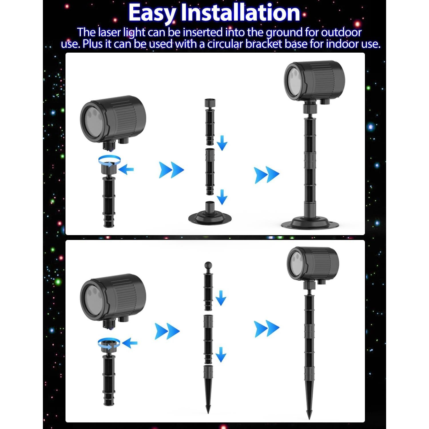 Proyector de Luces de Navidad RGB con Control Remoto - 2024-Xmas