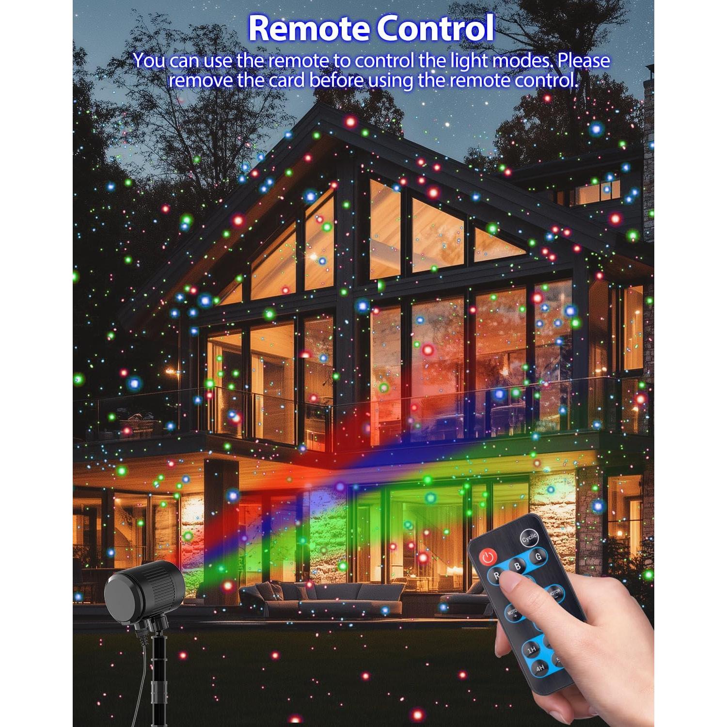Proyector de Luces de Navidad RGB con Control Remoto - 2024-Xmas