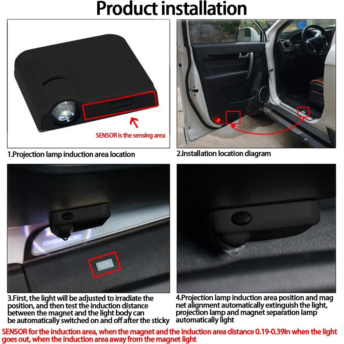 Luces de Puerta LED Inalámbricas LKAHG - Proyector Universal