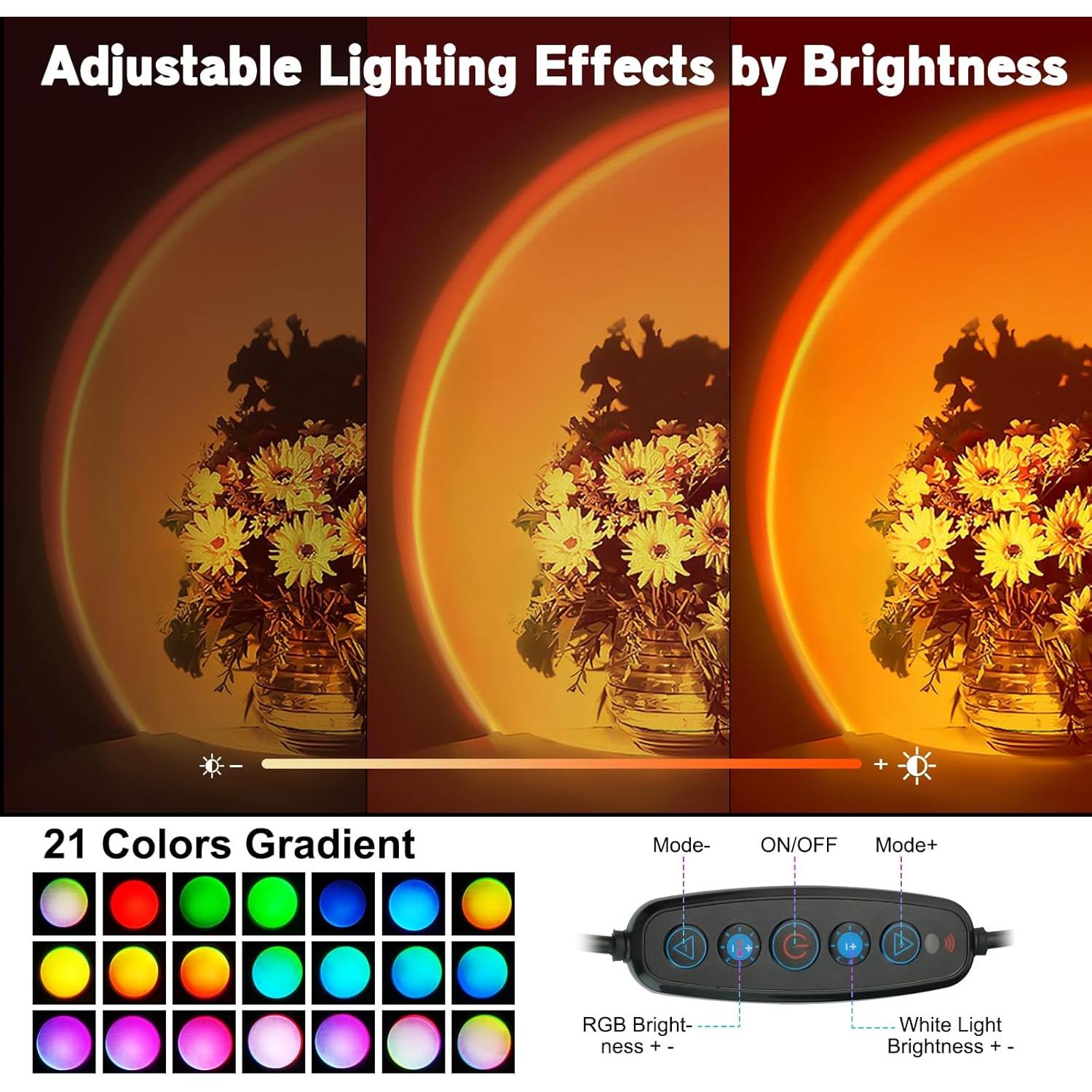 Lámpara de Atardecer Proyector Tsrarey Multicolor 360°