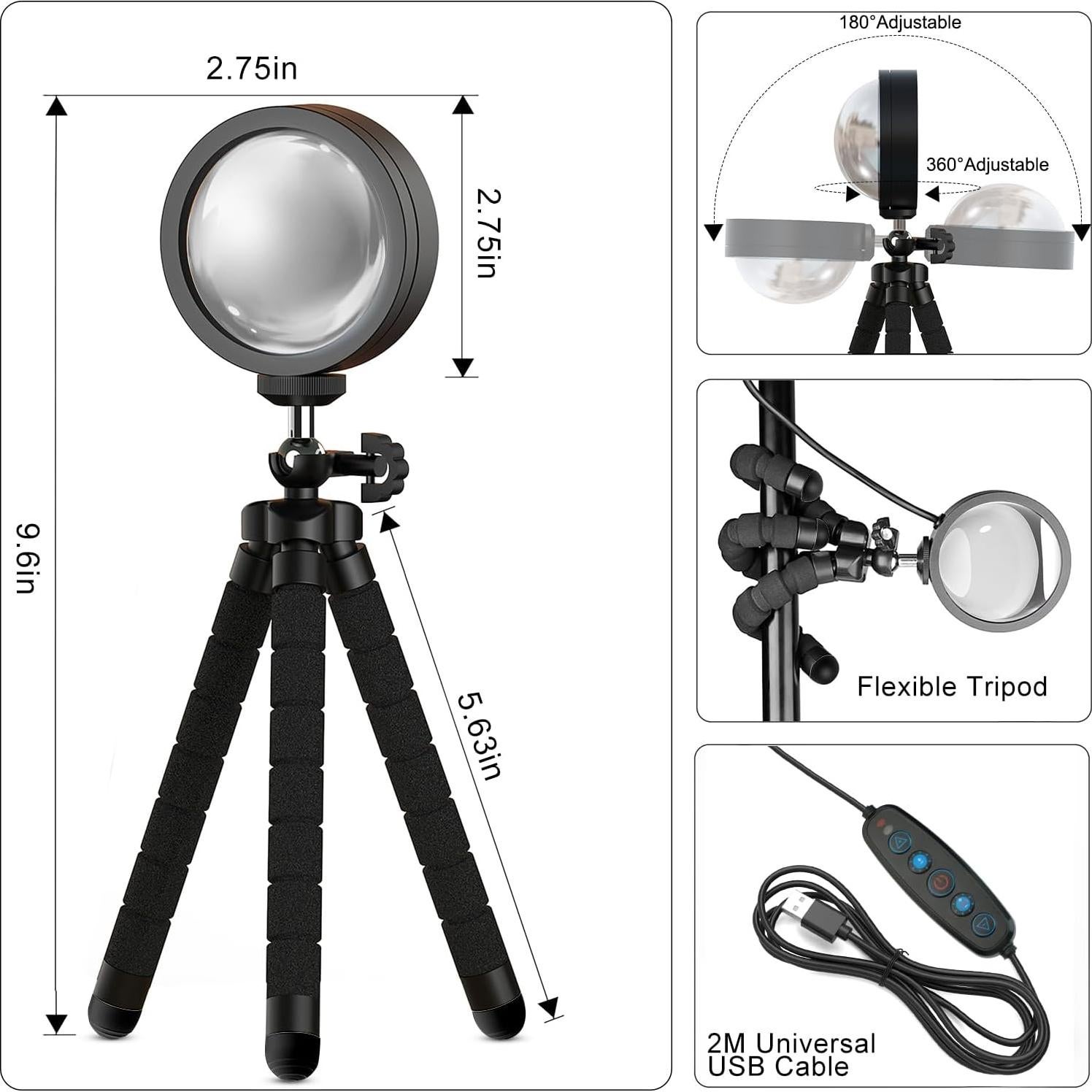 Lámpara de Atardecer Proyector Tsrarey Multicolor 360°