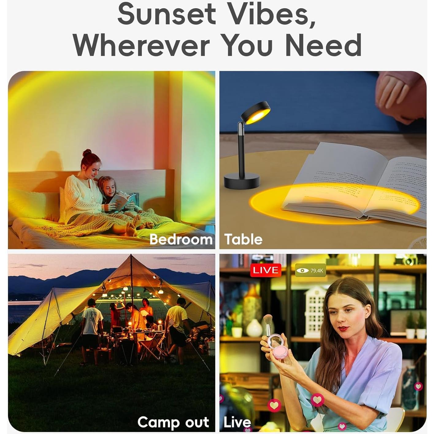 Lámpara LED de Atardecer Easeking EL-USB01 Proyector USB