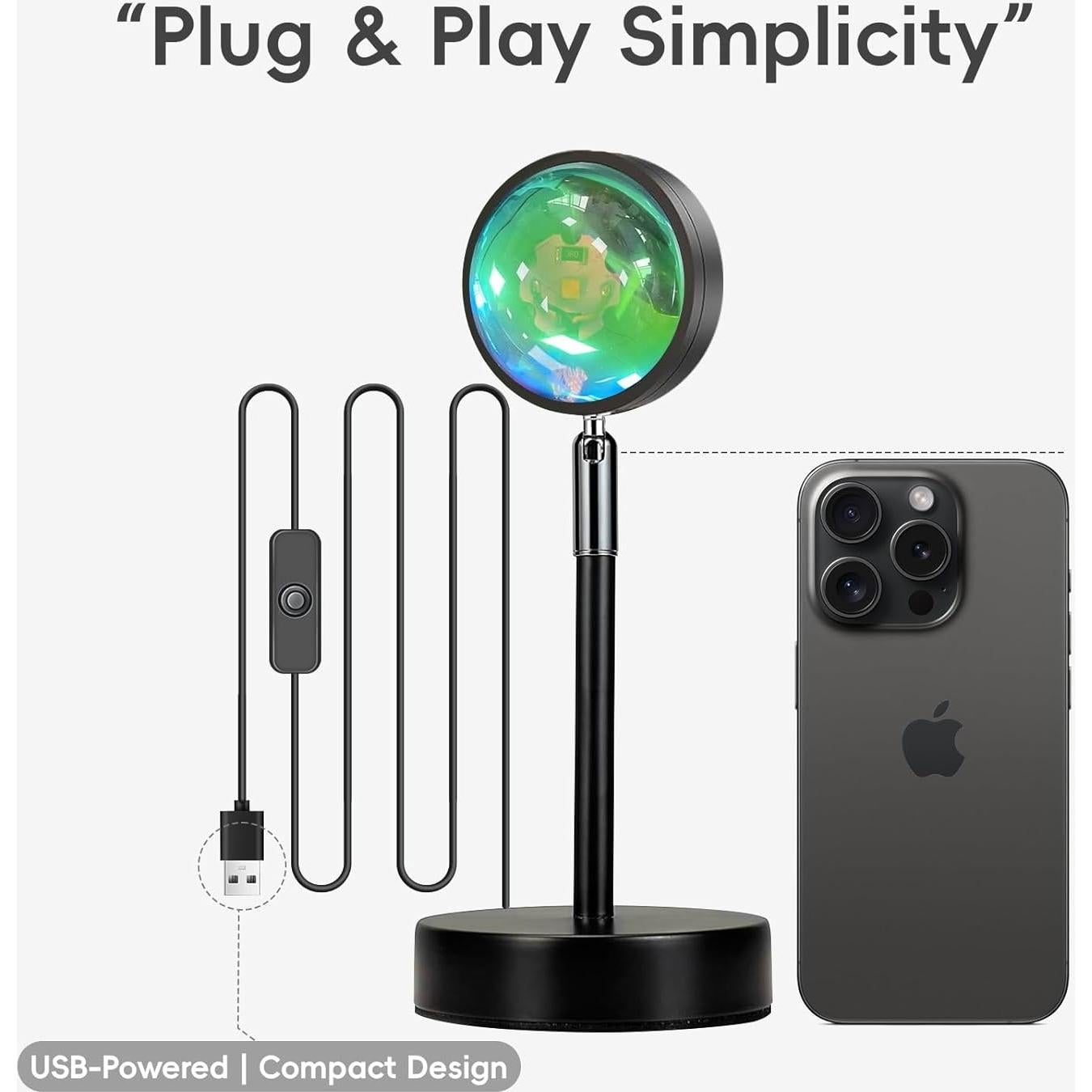 Lámpara LED de Atardecer Easeking EL-USB01 Proyector USB