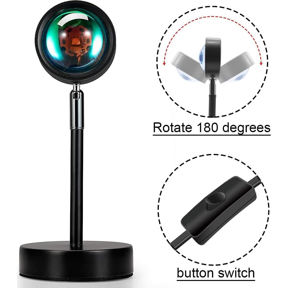 Lámpara de Proyección LED Balkwan Rojo Atardecer 10x10 cm