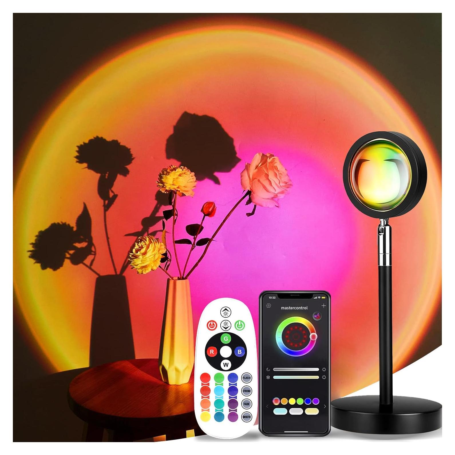 Lámpara Proyector de Atardecer LEKEONE 16 Colores Control APP