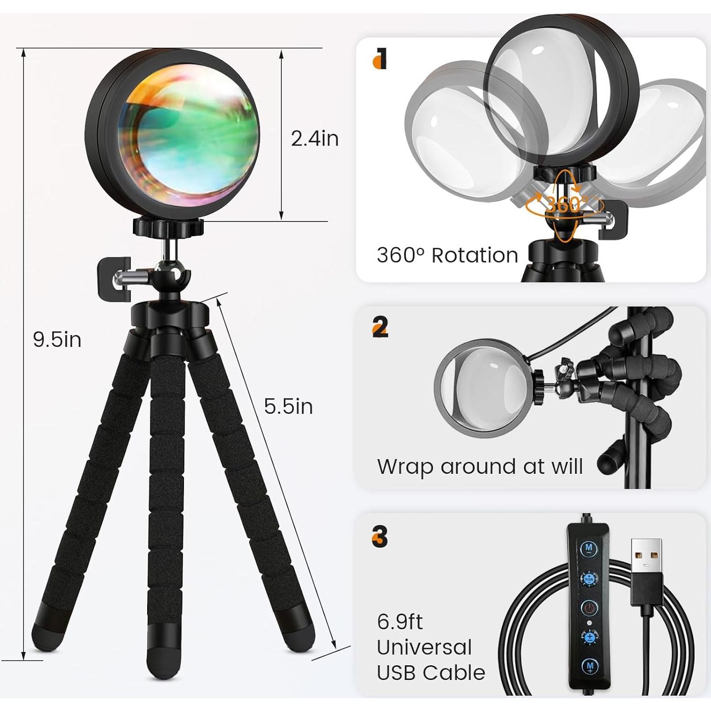 Proyector de Luz de Atardecer Exnemav HJ-SL02 16 Colores 4 Modos