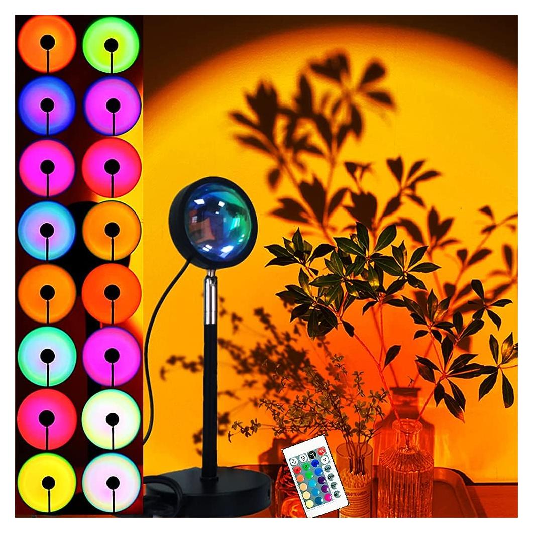 Lámpara Proyector de Atardecer LED XINJI 16 Colores RGB