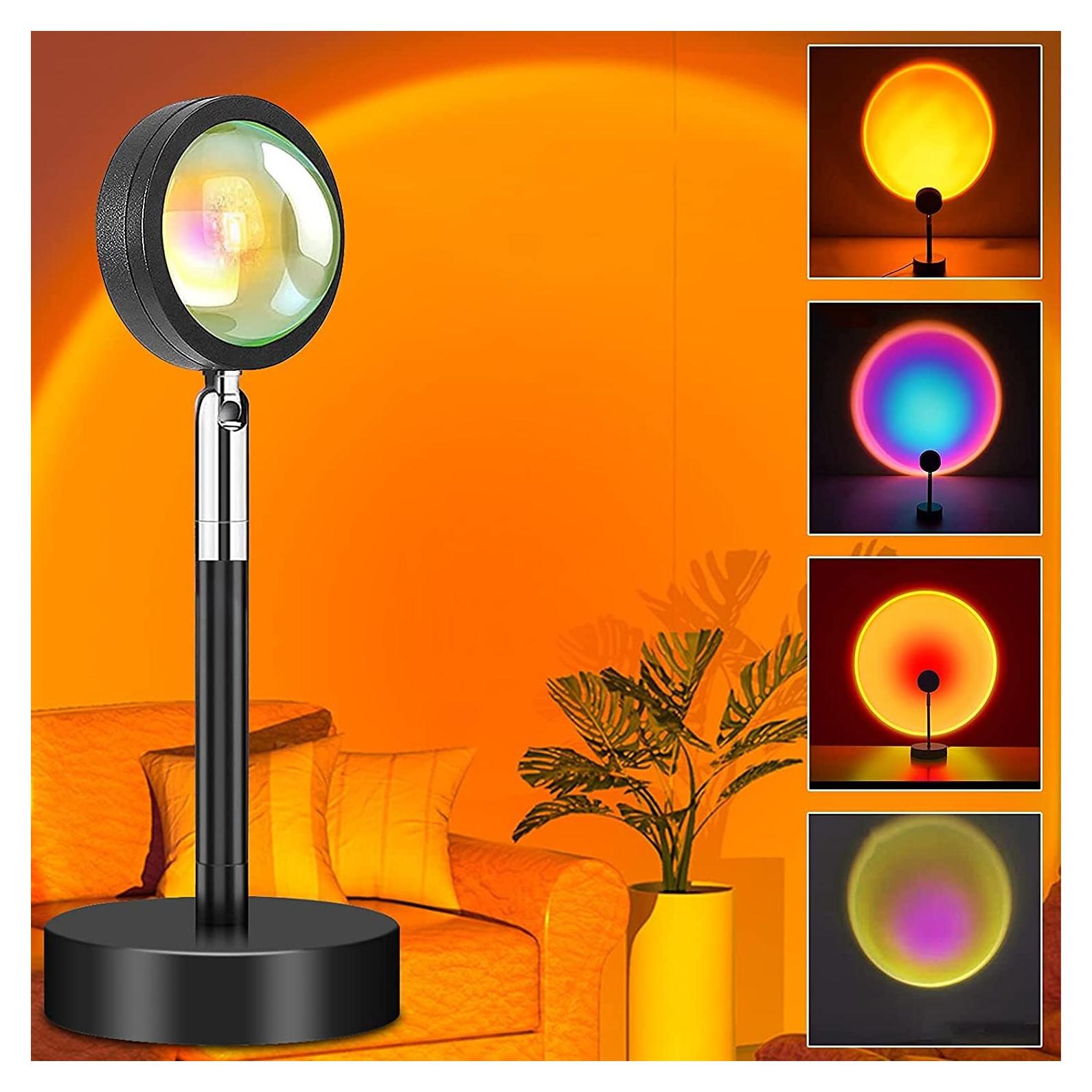 Lámpara Proyectora de Atardecer WKBYTUXR 360° USB 6 Colores