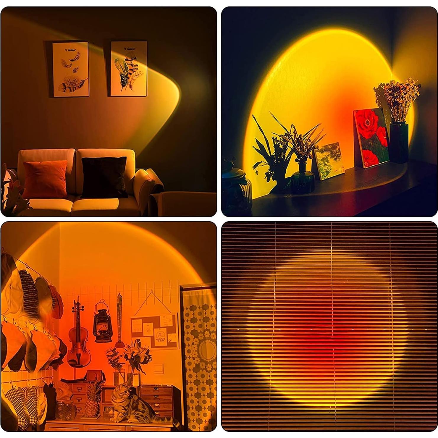 Lámpara Proyectora de Atardecer WKBYTUXR 360° USB 6 Colores