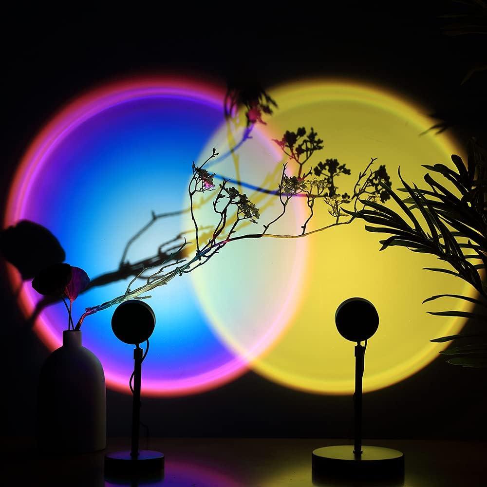 Lámpara Proyectora de Atardecer WKBYTUXR 360° USB 6 Colores