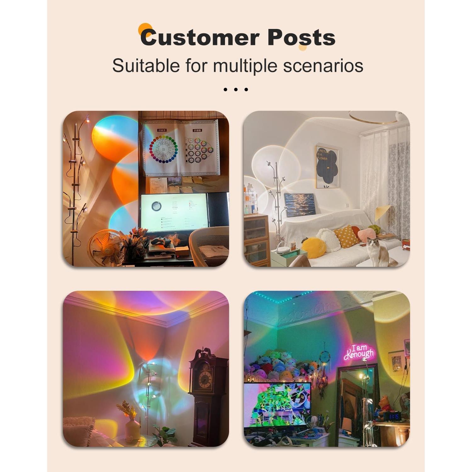 Lámpara de Pie LED TACAHE Halo 185 cm 12W 4000K Cromo