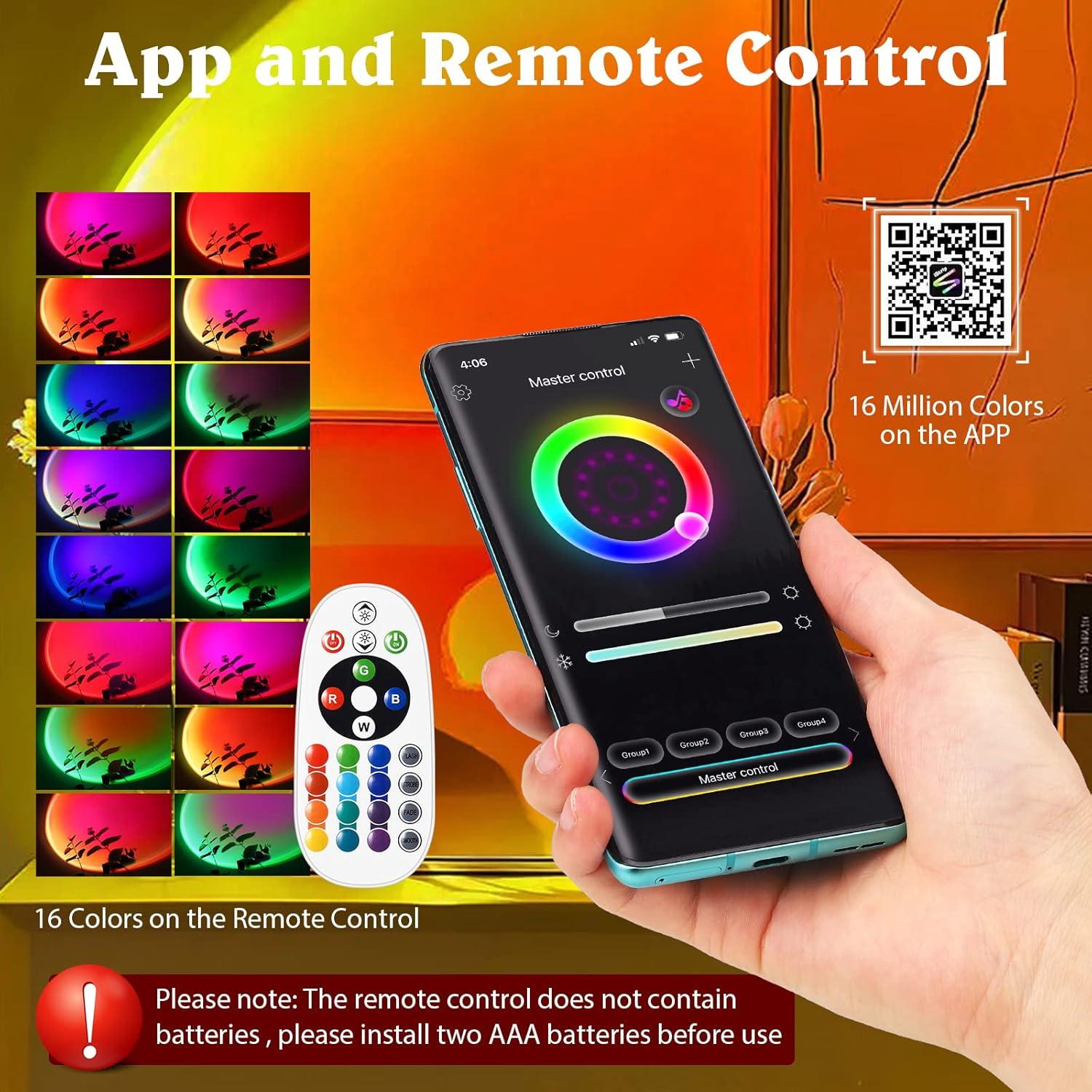 Proyector de Luz de Atardecer HugoMova con Control APP y Remoto