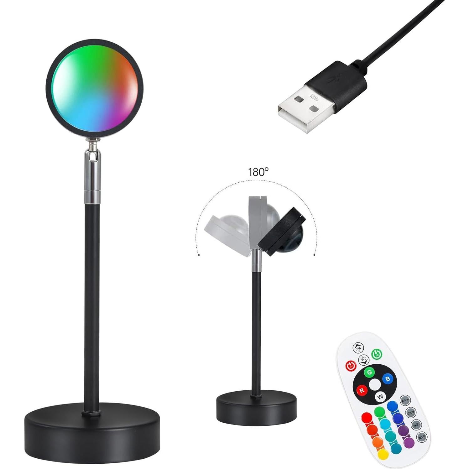 Proyector de Luz del Atardecer VividEdgeTech 20cm LED Ajustable