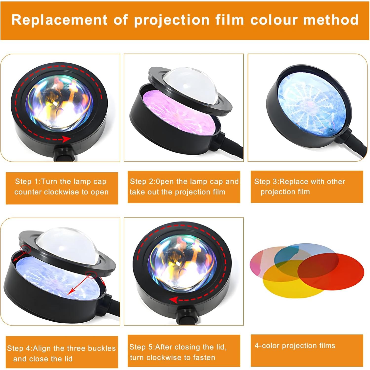 Proyector de Luz de Atardecer QST EXPRESS SY-LRD 16 Colores